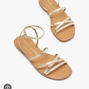 Kate Spade Cove Gold Snake Print  Strappy Sandals